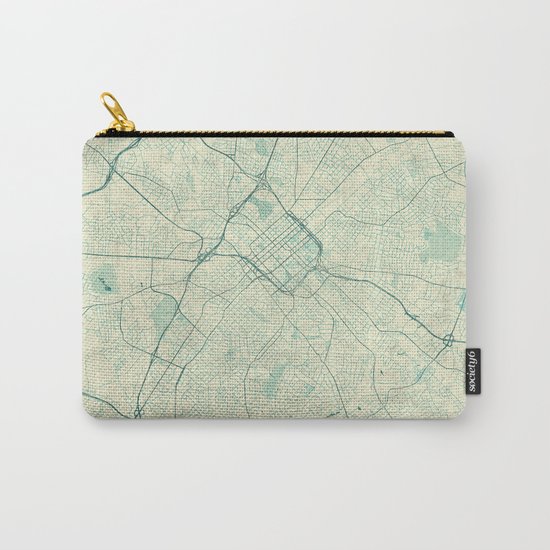 Charlotte Map Blue Vintage Carry-All Pouch