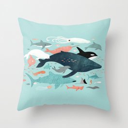 Under the Sea Menagerie Throw Pillow