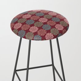 deep red and pink sea anemone nautical medallion Bar Stool