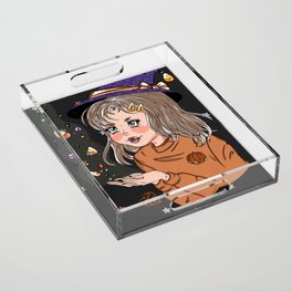 Candy Corn Halloween Anime Witch Acrylic Tray