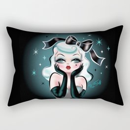 Glamour Doll with Black Bow Rectangular Pillow