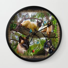 Sophie's Garden Wall Clock | Film, Butterflies, Cats, Kitten, Digitalmanipulation, Ladybirds, Digital, Siamese, Kitties, Other 