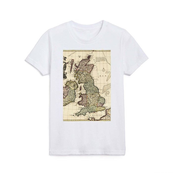 old map of england british islands Kids T Shirt