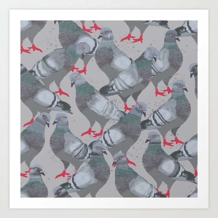City Pigeons Art Print