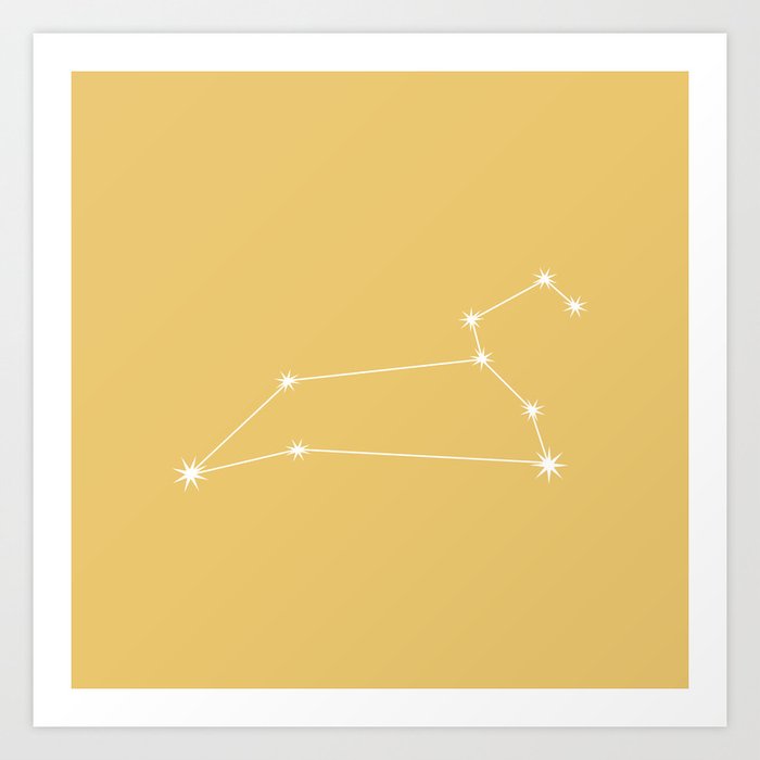 LEO Sunshine Yellow – Zodiac Astrology Star Constellation Art Print