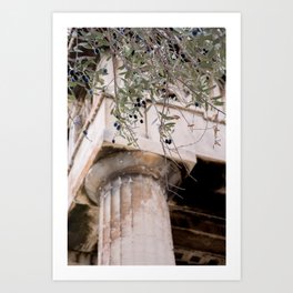 Seasoned Art Print | Pillar, Olivetree, Acropolis, Digital, Athens, Old, History, Vine, Greece, Fresh 