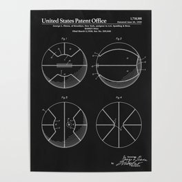 Basketball Patent - Black Poster