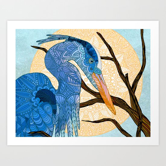 Egret Sun Art Print