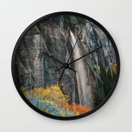 Bridal Veil Falls Telluride Colorado Autumn Waterfall Landscape Wall Clock