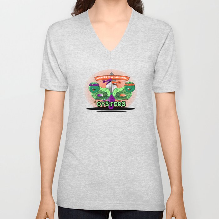 Oysters In A Halfshell V Neck T Shirt
