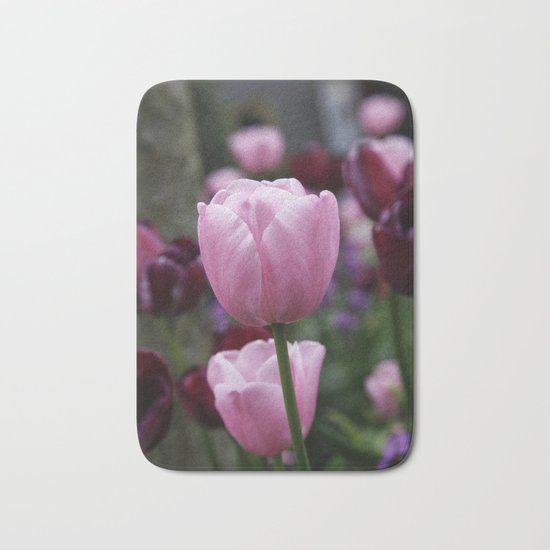 Tulips on Pink Bath Mat