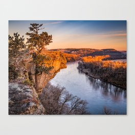 Colorful Morning Over The White River At Little Hawksbill Crag Canvas Print