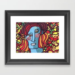the blue woman Framed Art Print