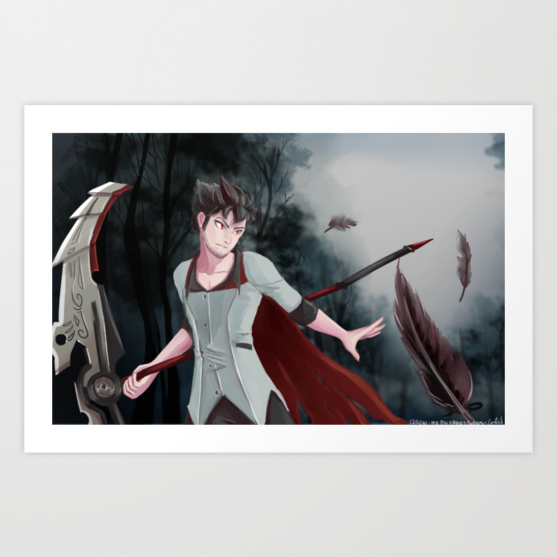 Qrow Branwen Rwby Art Print By Hopiufamestudios Society6