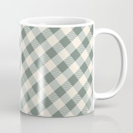 Background of pastel tartan check green and yellow plaid pattern  Coffee Mug