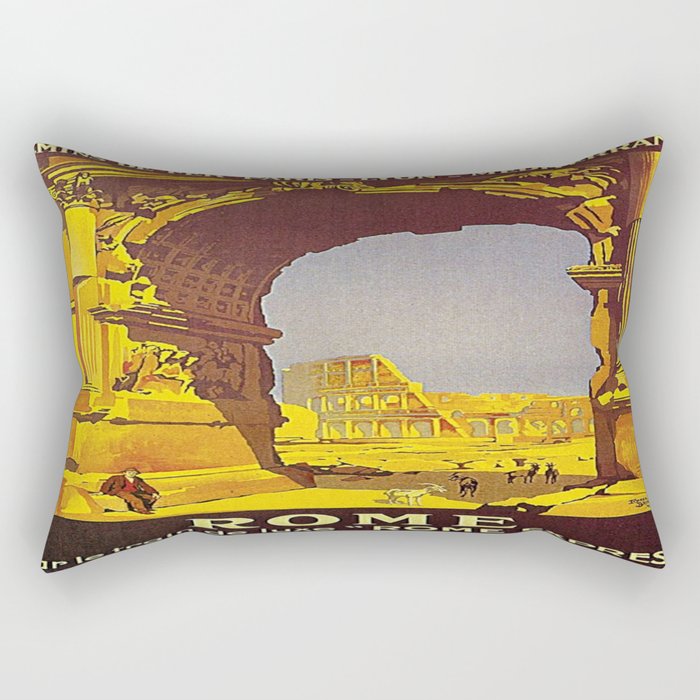 Vintage poster - Rome Rectangular Pillow
