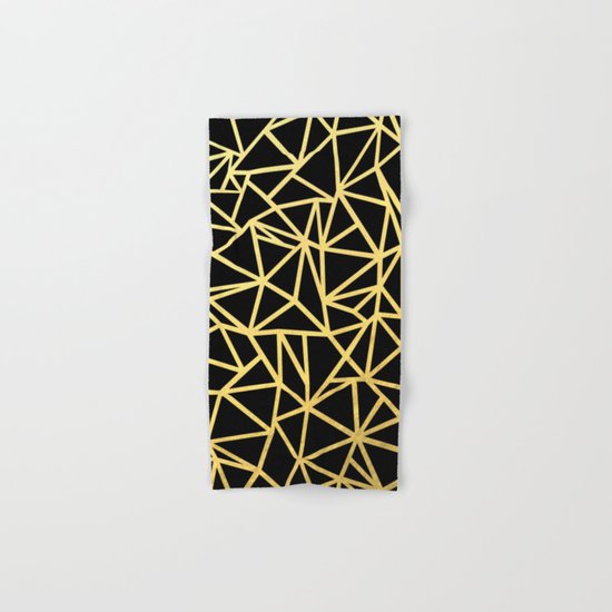 Abstract Outline Thick Gold Hand & Bath Towel