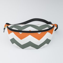 Chevron Pattern In Russet Orange Grey and White Fanny Pack