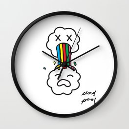 to much cloud  Wall Clock | Graphic Design, Abstract, Illustration 