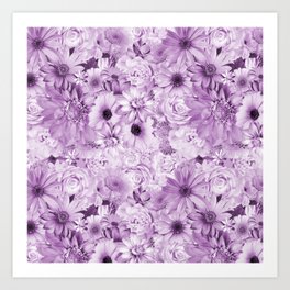 cobalt violet floral bouquet aesthetic array Art Print