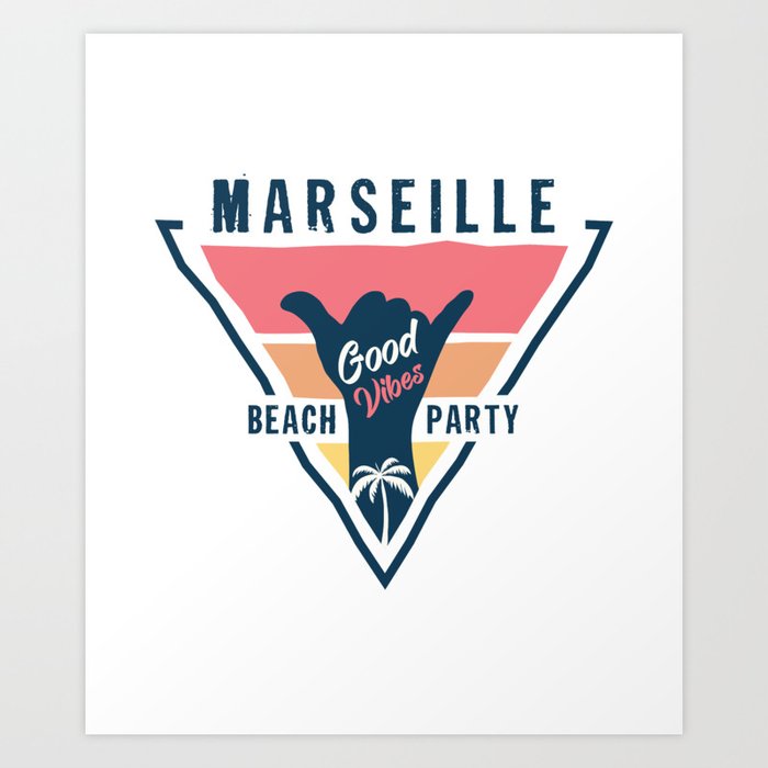 Marseille beach party Art Print