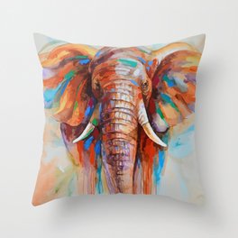 colourful elephant Throw Pillow