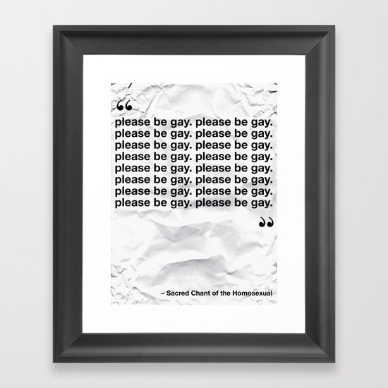 The Sacred Chant of the Homosexual Framed Art Print