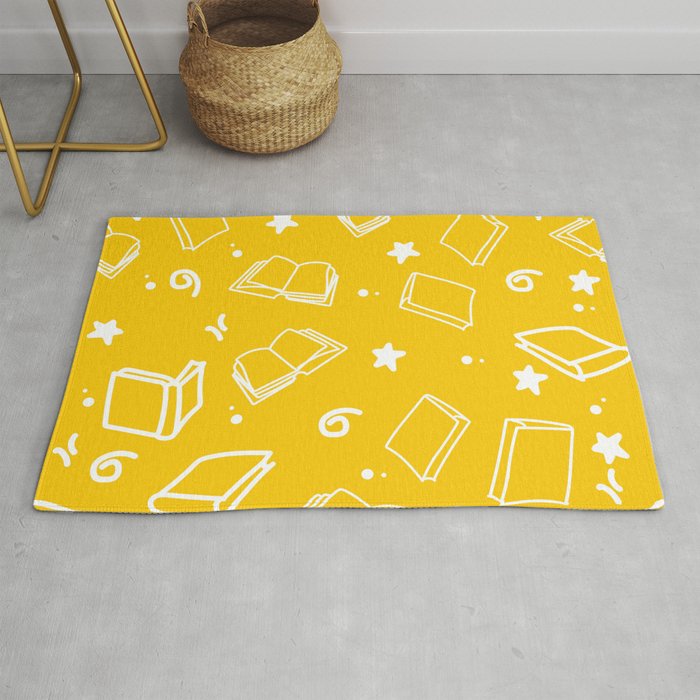 Hand Drawn Doodle Books Seamless Pattern Rug