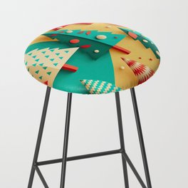 Fun Wintertime Holiday Forest Pattern 1.17 Bar Stool