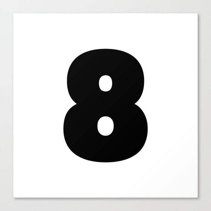 8 (Black & White Number) Canvas Print
