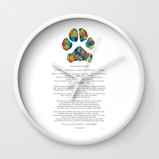 Rainbow Bridge Poem With Colorful Paw Print By Sharon Cummings