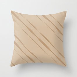 Dark beige stripes on beige Throw Pillow