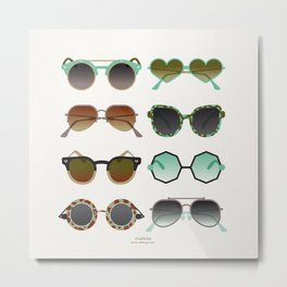 Sunglasses Collection – Mint & Tan Palette Metal Print