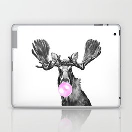 Bubble Gum Moose in Black and White Laptop Skin