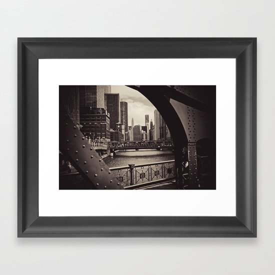 Up The Chicago River Framed Art Print