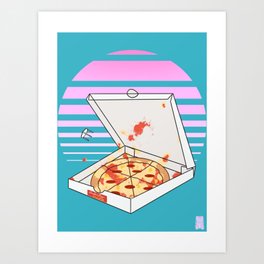 surfer boy pizza. Art Print