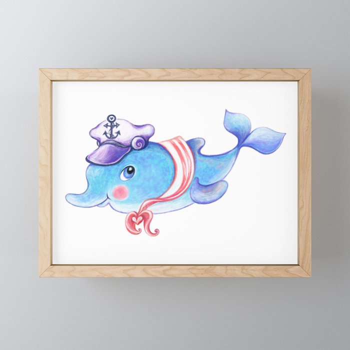 Cute Dolphin Baby Framed Mini Art Print