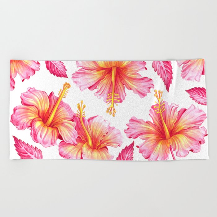 hibiscus beach towel