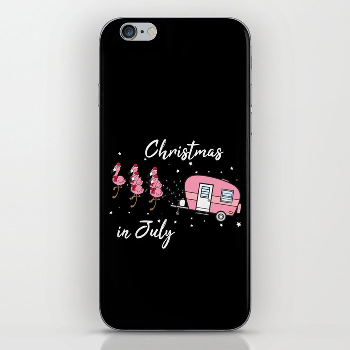 Christmas In July Flamingo Camping iPhone Skin