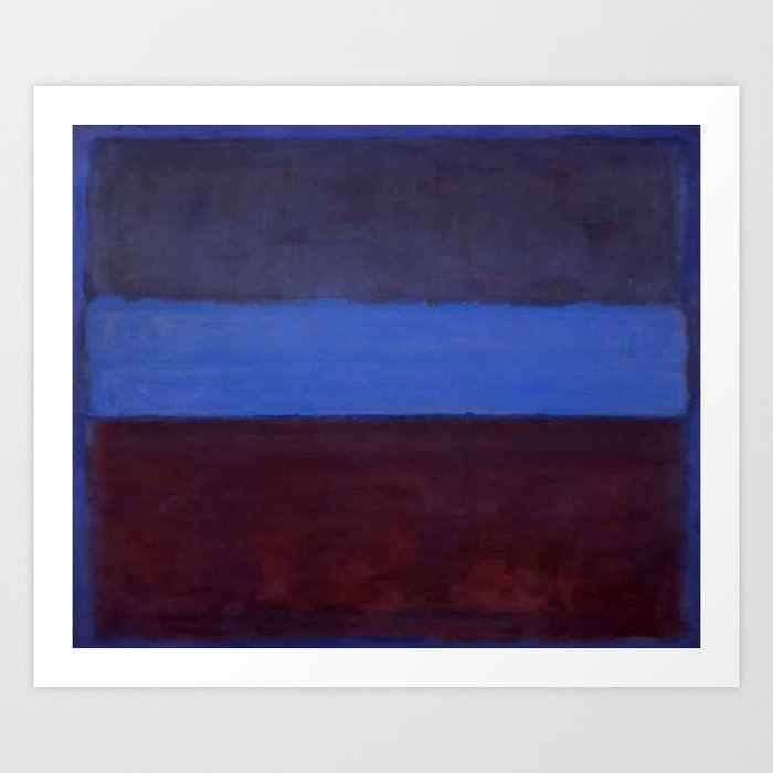 No 61 Rust And Blue 1953 By Mark Rothko Art Print By