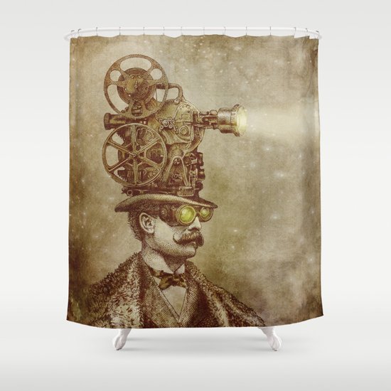 The Projectionist (sepia option) Shower Curtain