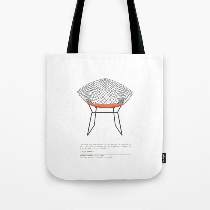 Mid-Century Diamond Lounge Chair Tote Bag
