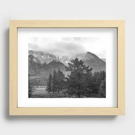 Columbia Gorge in Black and White Recessed Framed Print