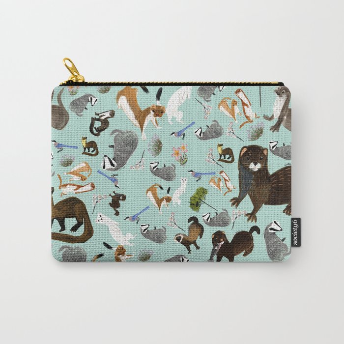 Mustelids from Spain pattern Carry-All Pouch