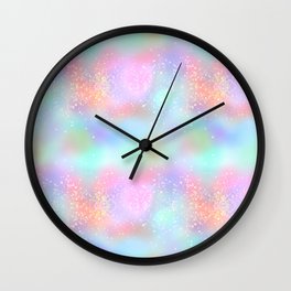 Pretty Rainbow Holographic Glitter Wall Clock