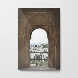 Alhambra Window to Granada Metal Print