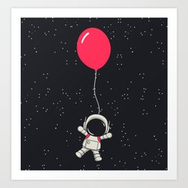 Astronaut and Balloon Art Print