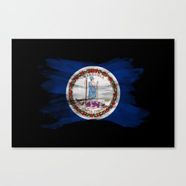 Virginia state flag brush stroke, Virginia flag background Canvas Print