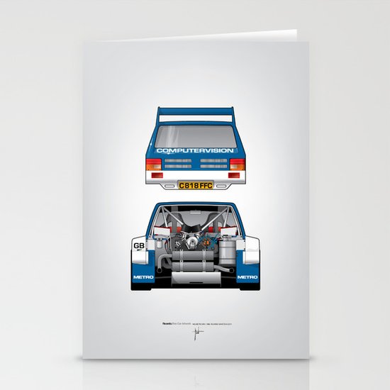Outline Series N.º7, MG Metro 6R4, 1986 Stationery Cards