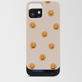 Yellow Smiley Face Pattern iPhone Card Case